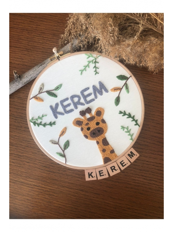Bebek/çocuk Odası Isimli Kapı Süsü/punch Nakış...