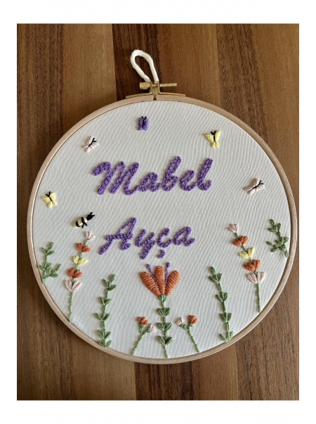 Bebek/çocuk Odası Isimli Kapı Süsü/punch Nakış Duvar Panosu/bebek Hediyelik Hastane Kapı Süsü