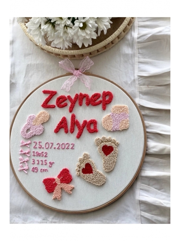 Bebek/çocuk Odası Isimli Kapı Süsü/punch Nakış...