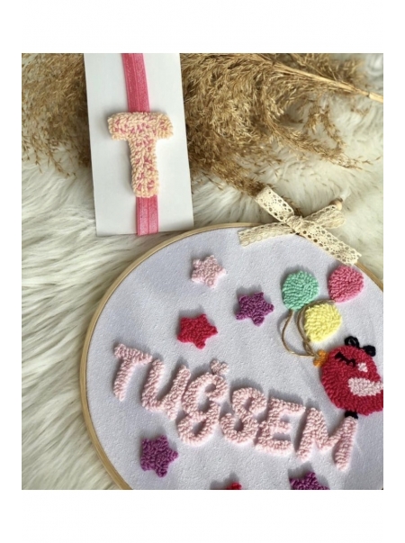 Bebek/çocuk Odası Isimli Kapı Süsü/punch Nakış Duvar Panosu/bebek Hediyelik Hastane Kapı Süsü