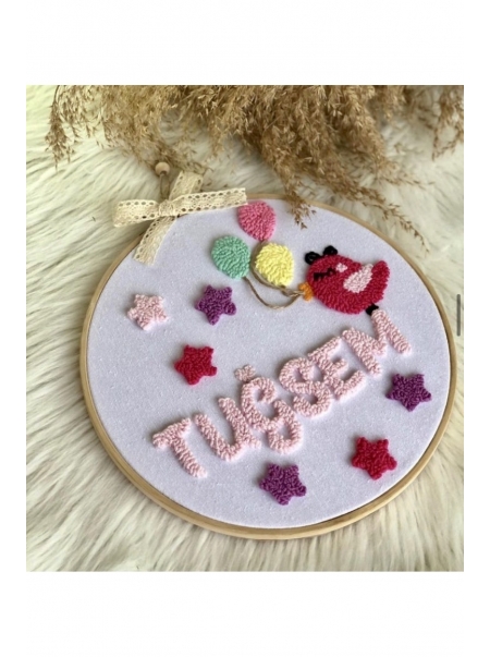 Bebek/çocuk Odası Isimli Kapı Süsü/punch Nakış Duvar Panosu/bebek Hediyelik Hastane Kapı Süsü