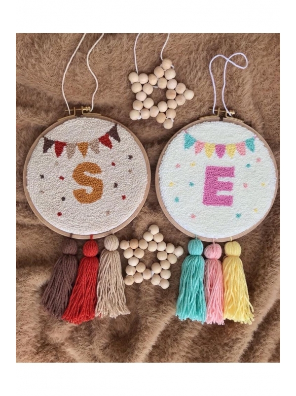Bebek/çocuk Odası Isimli Kapı Süsü/punch Nakış Duvar Panosu/bebek Hediyelik Hastane Kapı Süsü 15 Cm