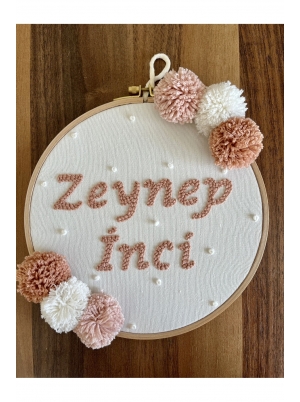 Bebek/çocuk Odası Isimli Kapı Süsü/punch 20 Cm Nakış... 2