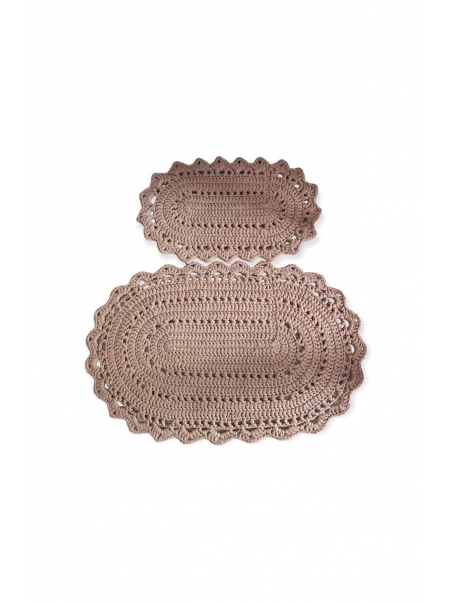 2'li Yıkanabilir Banyo Paspası / %100 El Yapımı Örgü Banyo Paspası