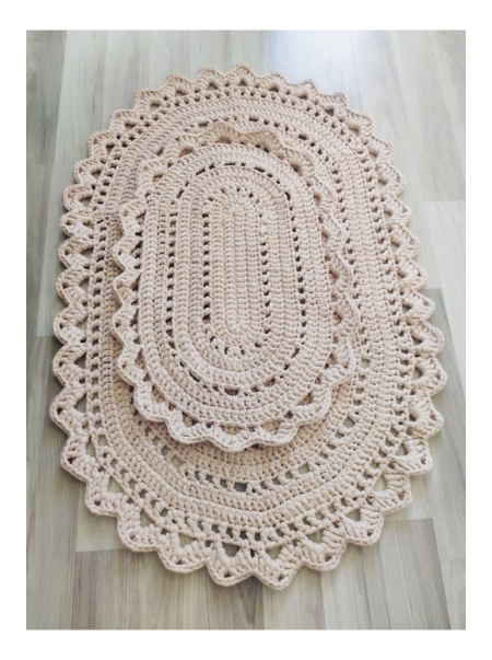 2'li Yıkanabilir Banyo Paspası / %100 El Yapımı Örgü Banyo Paspası