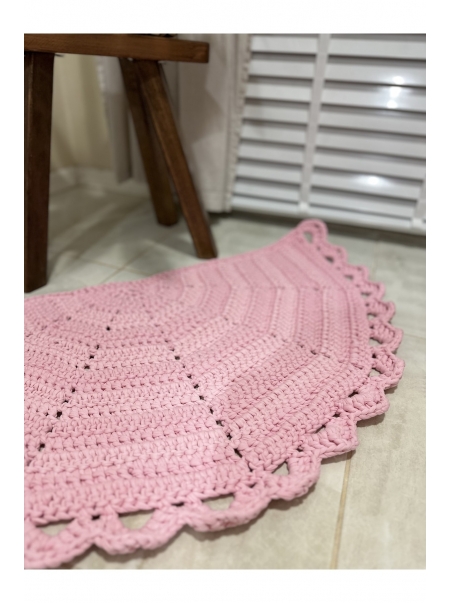 Banyo / Balkon Kapı Önü Yarımay Şeklinde Örgü Kilim Paspas