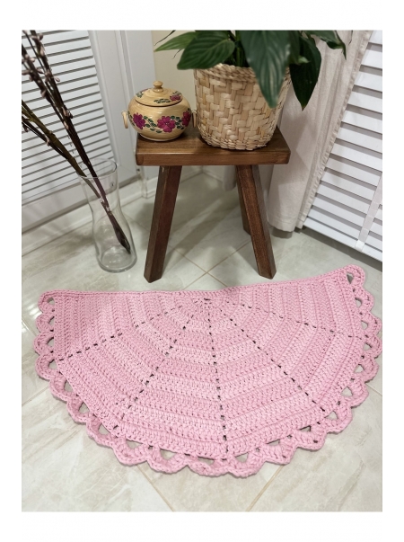 Banyo / Balkon Kapı Önü Yarımay Şeklinde Örgü Kilim Paspas