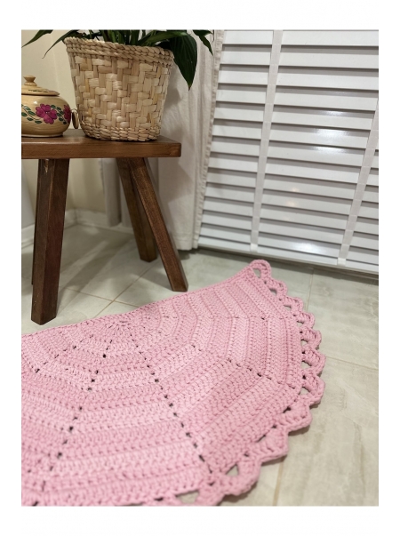 Banyo / Balkon Kapı Önü Yarımay Şeklinde Örgü Kilim Paspas