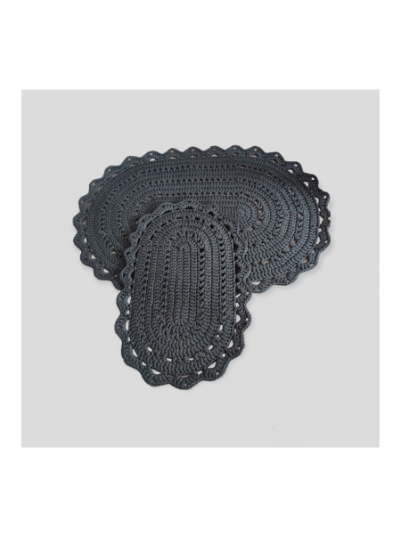 2'li Yıkanabilir Banyo Paspası / %100 El Yapımı Örgü Banyo Paspası