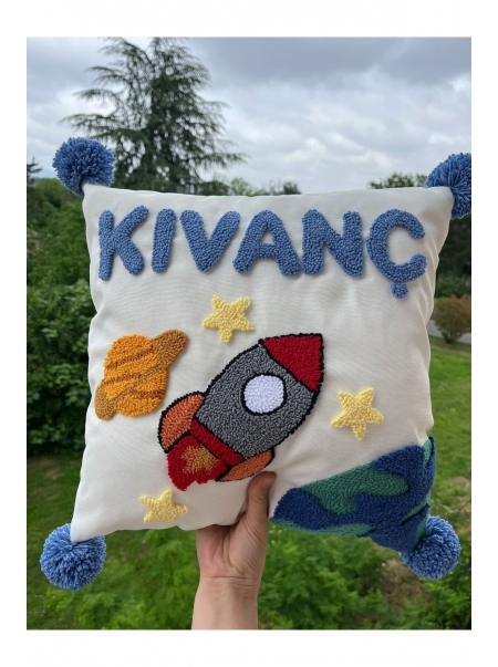 Bebek Isme Özel Isimli Dekoratif Yastık Kılıfı /takı Yastığı Kılıfı