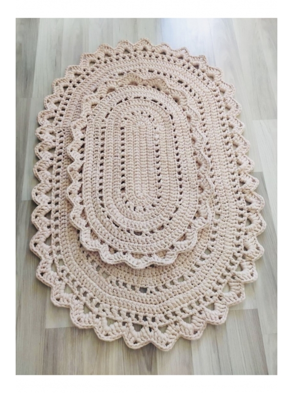 2'li Yıkanabilir Banyo Paspası Kilim / %100 El Yapımı Örgü Banyo Paspası