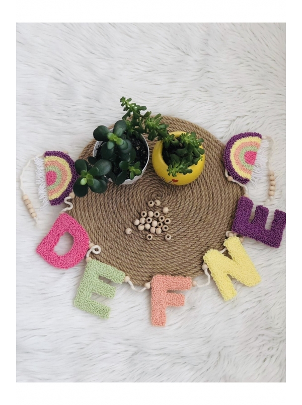 Bebek / Çocuk Odası Makrome/ Punch Duvar Dekoru/ Banner