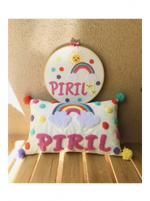 Bebek Çocuk Odası Isimli Dekoratif Yastık Kılıfı Ve Pano...