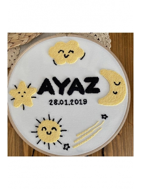 Bebek Isme Özel Hediyelik, Hastane Odası Süslemesi, Bebek Odası Dekoru Doğum Tablosu