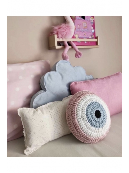 Ev-dekorasyon Örgü Kırlent-minder-yastık Evil Eye-nazar Boncuklu Dolgulu Yastık 35 Cm