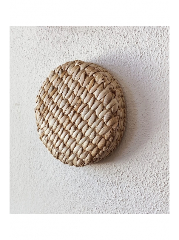 Bohem Rattan Bambu Hasır Duvar Tabağı Afrikan Hasır Duvar Tabağı Balkon Dekoru