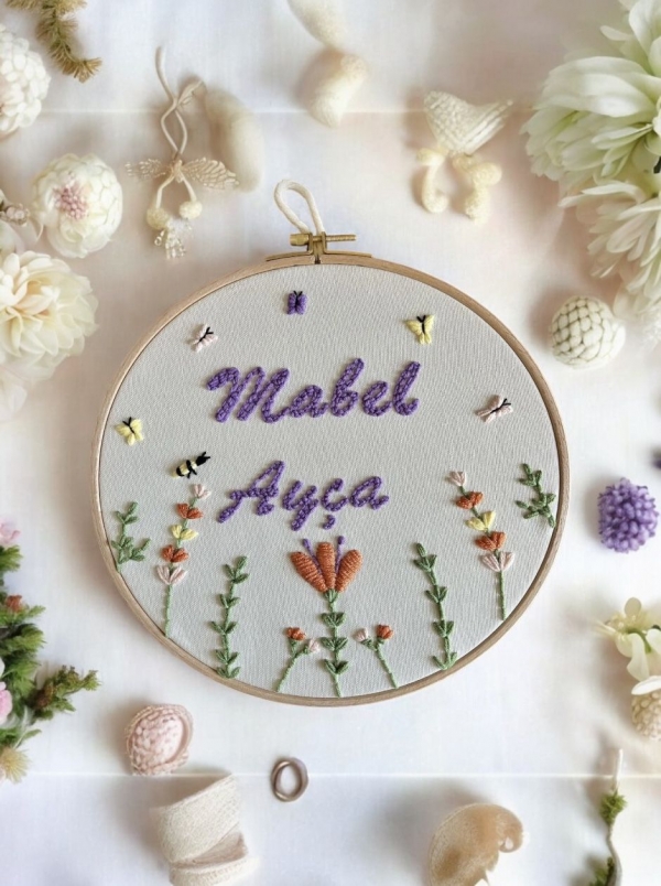 Mini Kelebek Detaylı İsme Özel Pano