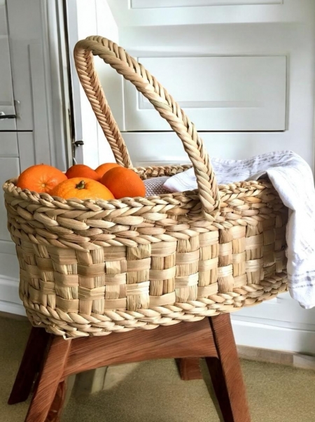 Tek kulplu hasır piknik sepeti