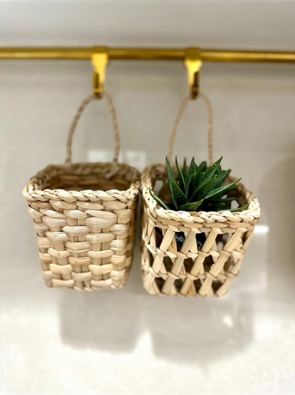 2'li Hasır Mini Kare Set