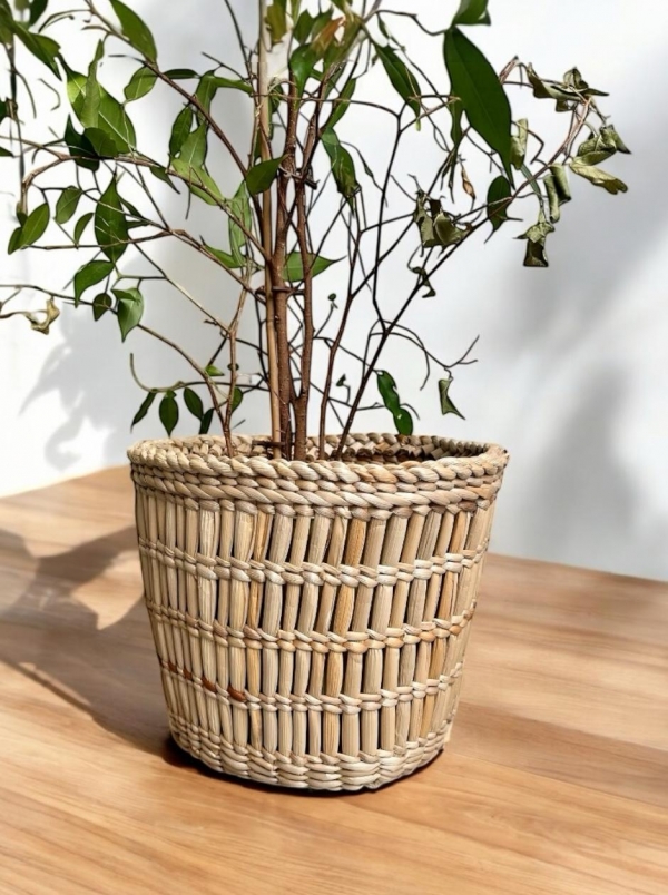 Hasır El Yapımı Büyük Saksı