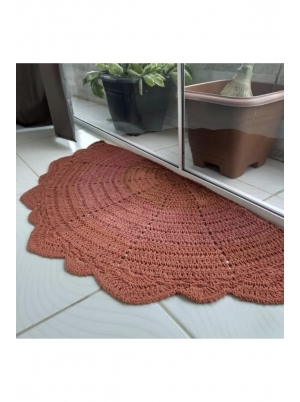 Banyo / Balkon Kapı Önü Yarımay Şeklinde Örgü Kilim Paspas