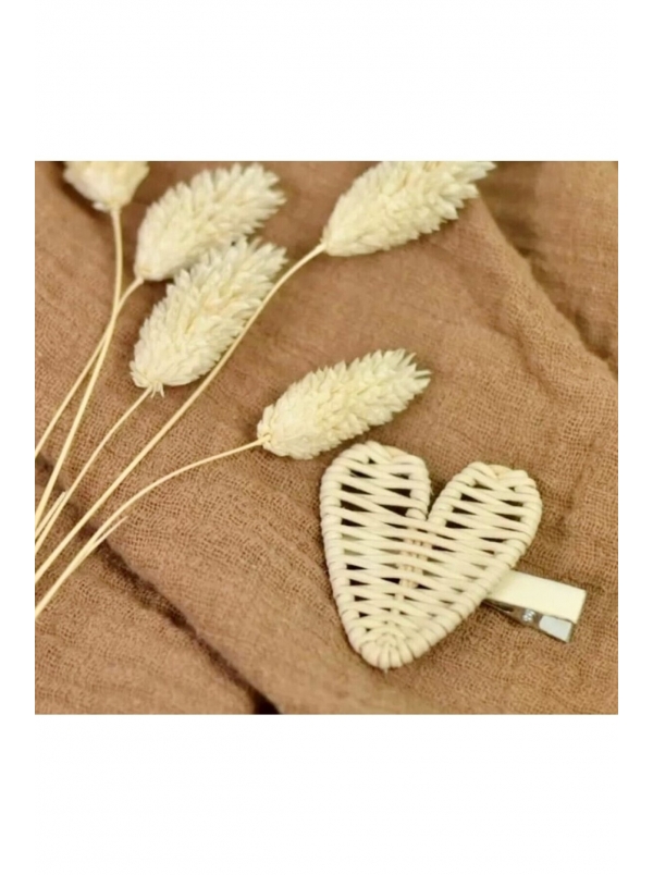 Kız Bebek Rattan Doğal Mandal Toka Kız Bebek Saç Aksesuarı Doğum Günü Hediyesi (ADET FİYATI)