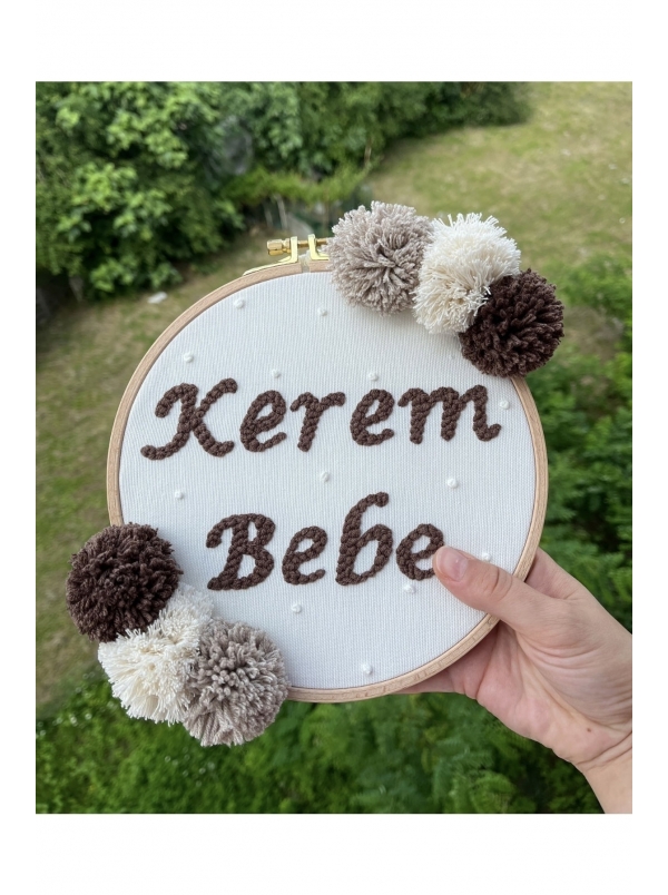 Bebek/Çocuk Odası İsimli Kapı Süsü/Punch Nakış Duvar Panosu/Bebek Hediyelik Hastane Kapı Süsü