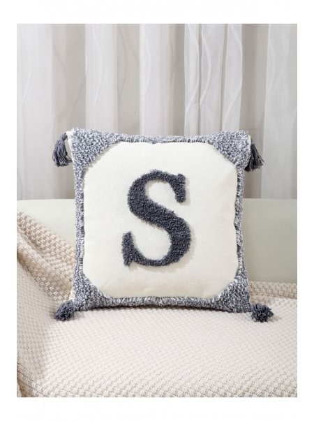 Punch Nakışlı Kırlent Kılıfı Özel Dekoratif Yastık Kılıfı El Yapımı Yastık