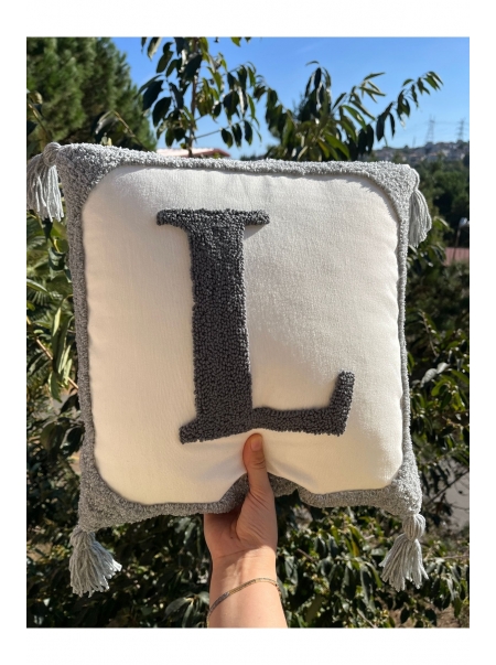 Punch Nakışlı Kırlent Kılıfı Özel Dekoratif Yastık Kılıfı El Yapımı Yastık